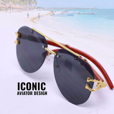 Royal Lion Design Aviator Sunglasses With Free Stylish Watch (ASGW2)