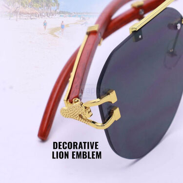 Royal Lion Design Aviator Sunglasses With Free Stylish Watch (ASGW2)