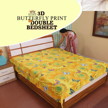 Butterfly Print Double Bed Sheets (DBS6)