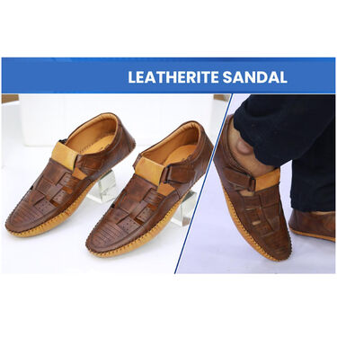 Leatherite Sandals + Free Leatherite Watch + Sunglasses + Aluminium Wallet - Pick Any 1 (SW52)